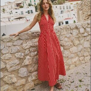 Red Striped Maxi Dress